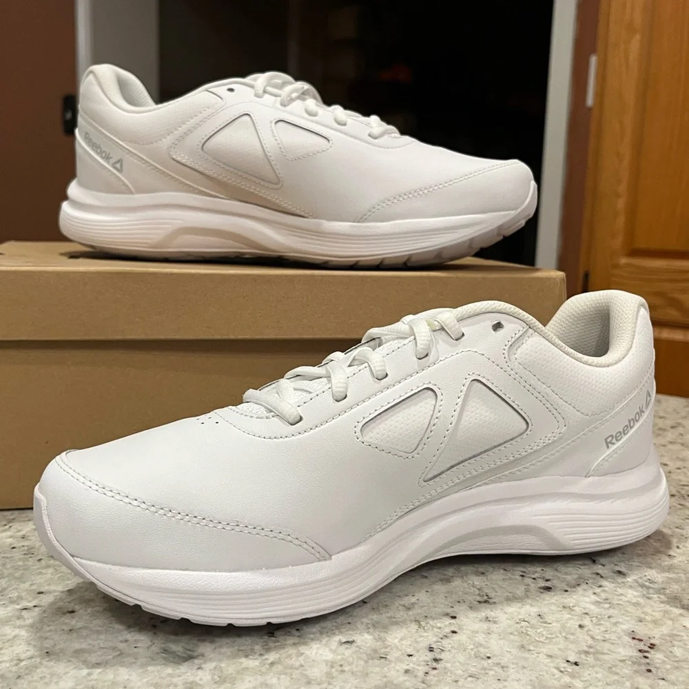 NEW, NEVER WORN, IN BOX. Men’s White Reebok, 8.5, WALK ULTRA 6 DMX MAX 2E - Picture 1 of 7